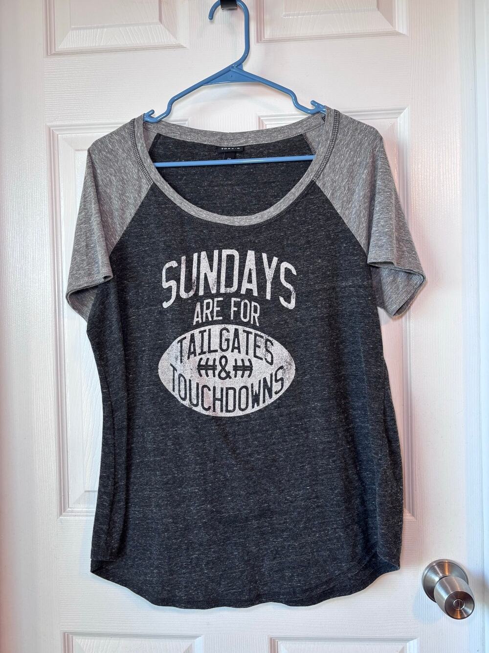Torrid Sundays Are For Tailgates & Touchdowns Football Raglan Tee Size 00